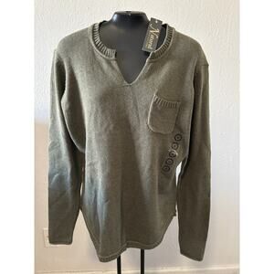 Natural Reflections Cotton Sweater Size M Olive Green Cabincore Gorpcore New